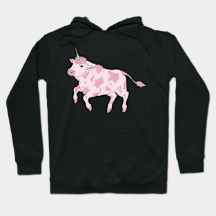 Funny Pink Cow Unicorn Hoodie